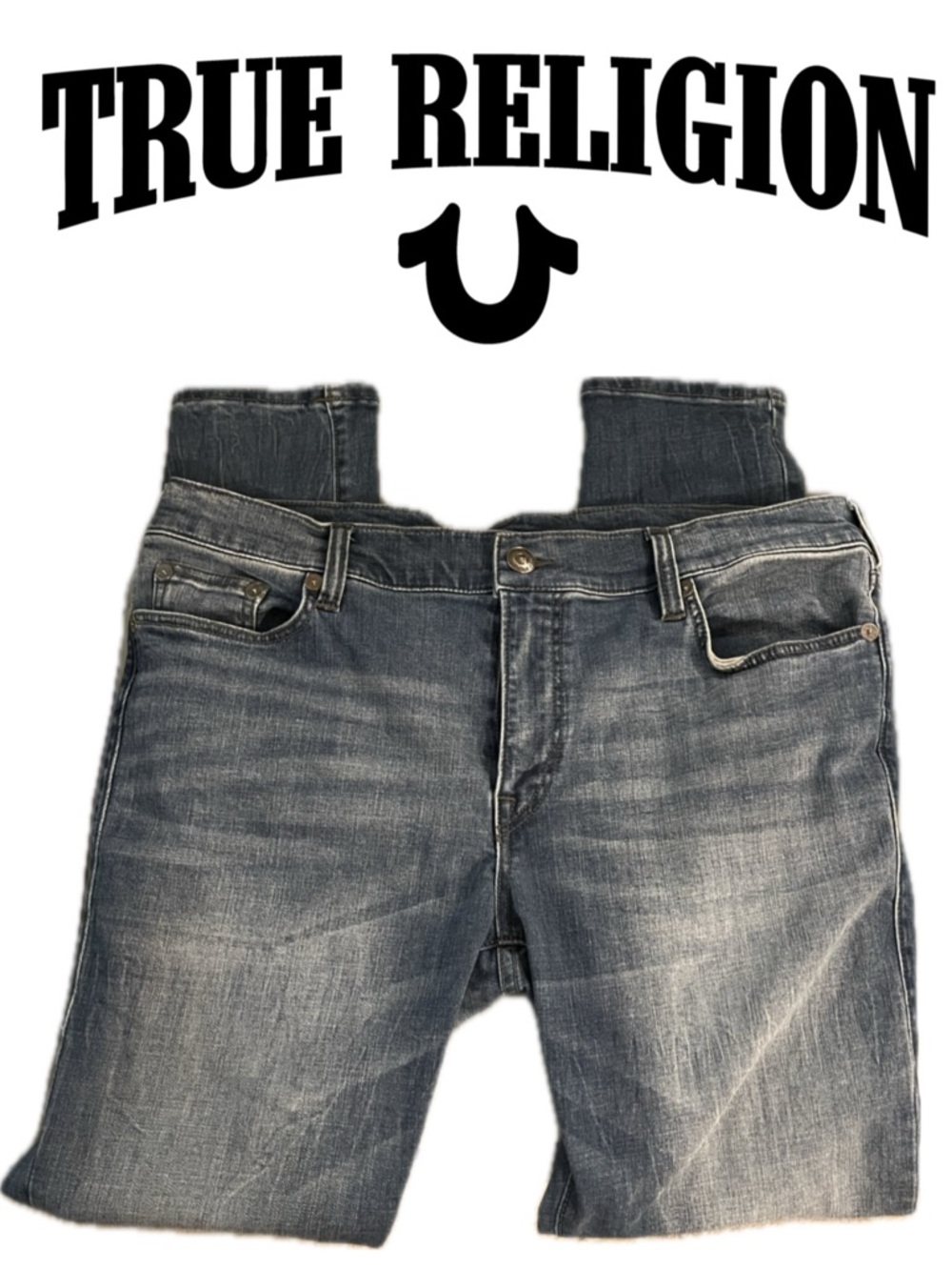 True Religion Tony Men's 38 Blue Super Skinny Jeans Stretch Denim 5 Pocket TBD - Picture 2 of 13